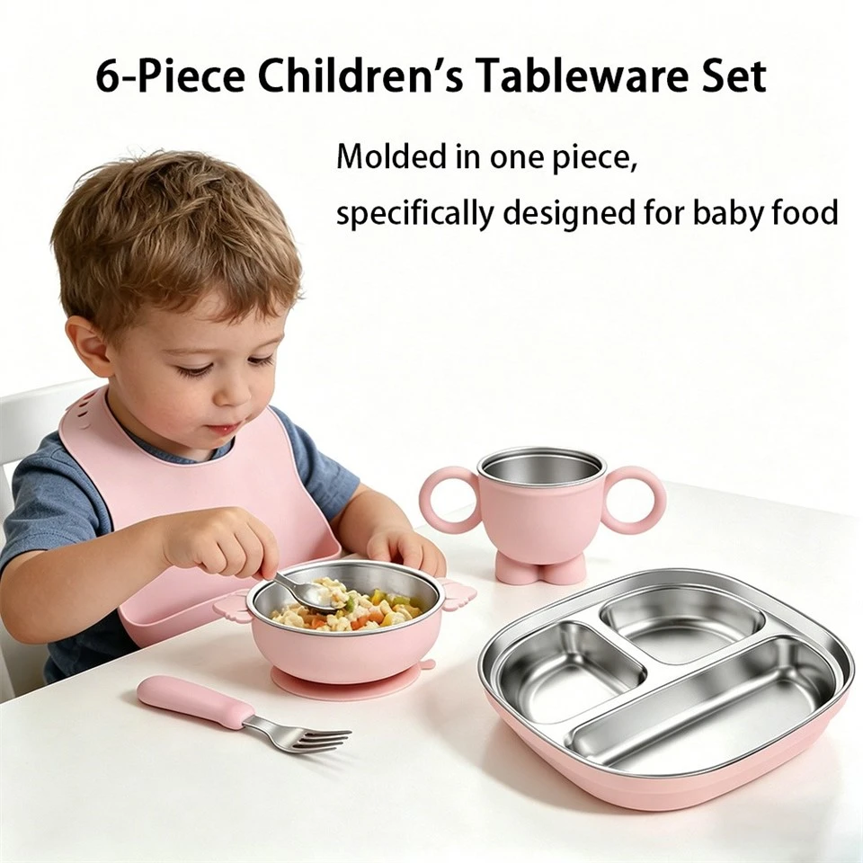 6-piece Stainless Steel Dinnerware Set With Silicone best